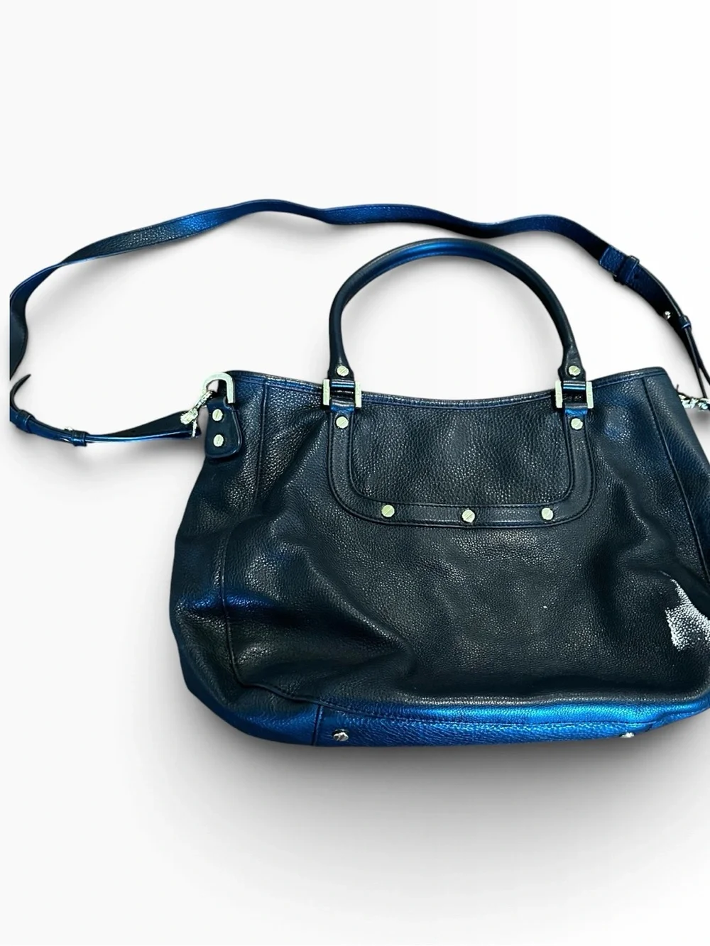 Tory Burch Black Shoulder Bag Pebbled & Dust Bag